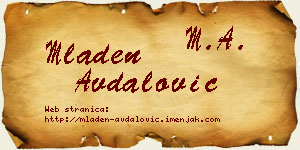 Mladen Avdalović vizit kartica